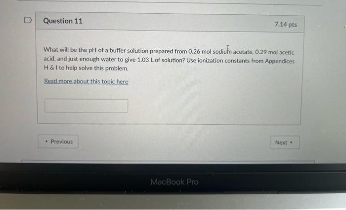 Solved What will be the pH of a buffer solution prepared | Chegg.com