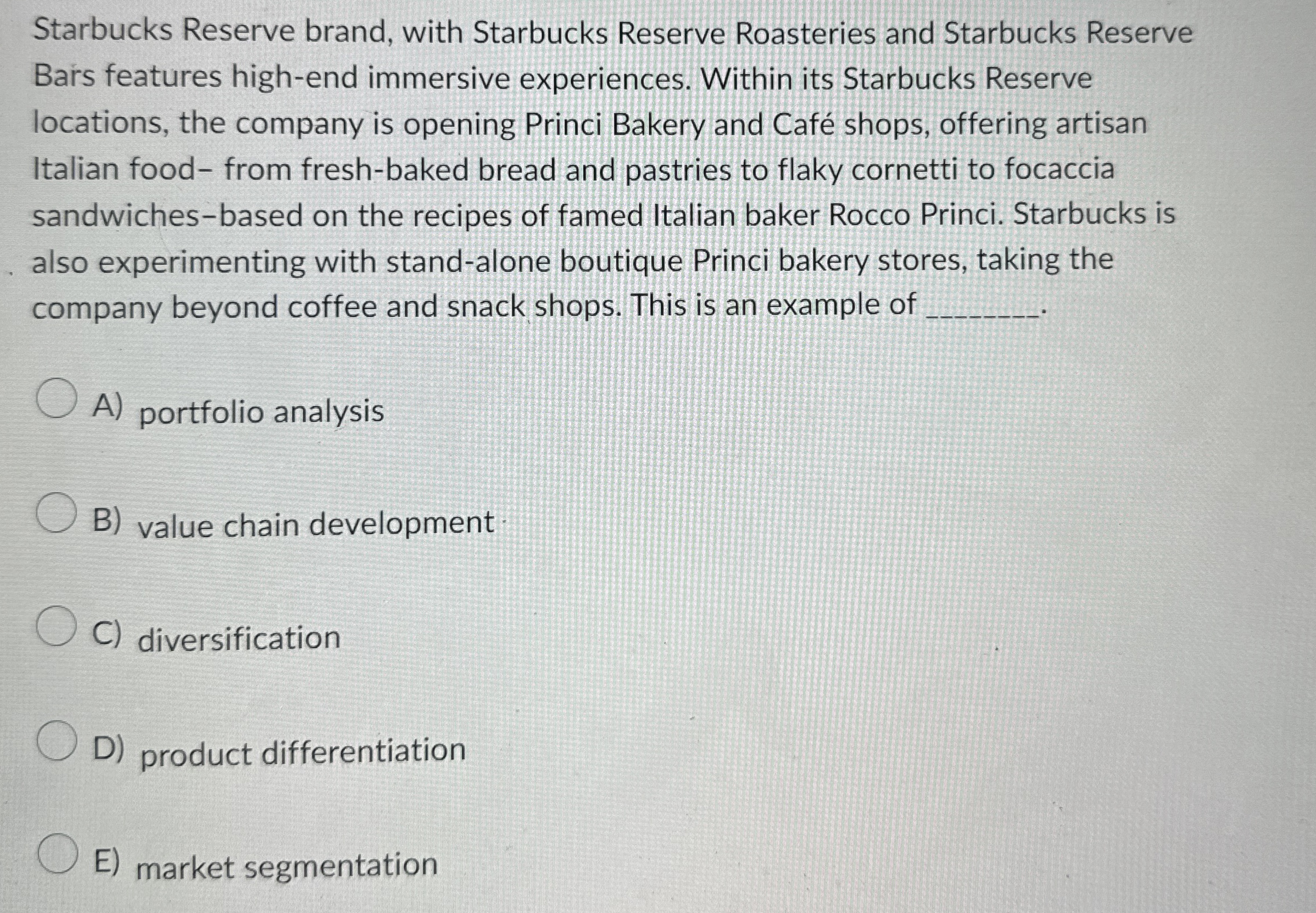 Solved Starbucks Reserve brand, with Starbucks Reserve