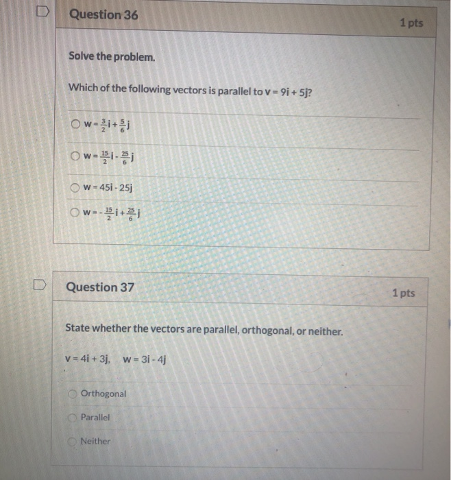 Solved Question Pts Solve The Problem Which Of The Chegg Com