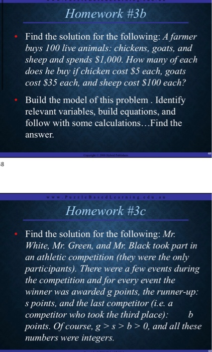 Homework #3b Find The Solution For The Following: A | Chegg.com