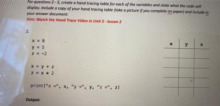 Solved Can someone help me create a tracing table for