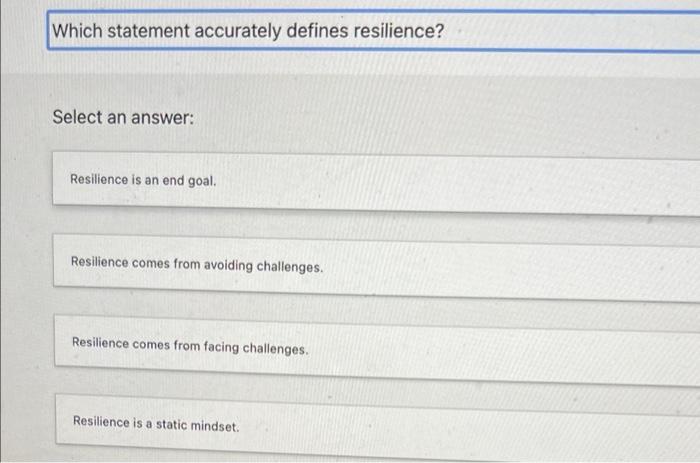 Solved Which statement accurately defines resilience? Select | Chegg.com