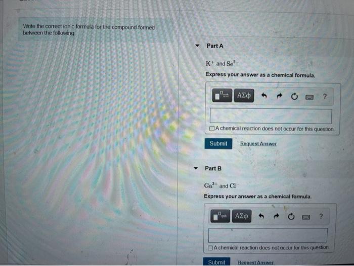 Solved Write the correct ionic formula for the compound | Chegg.com