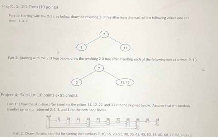 Solved Part 1: Starting with the 2-3 tree below, draw the | Chegg.com