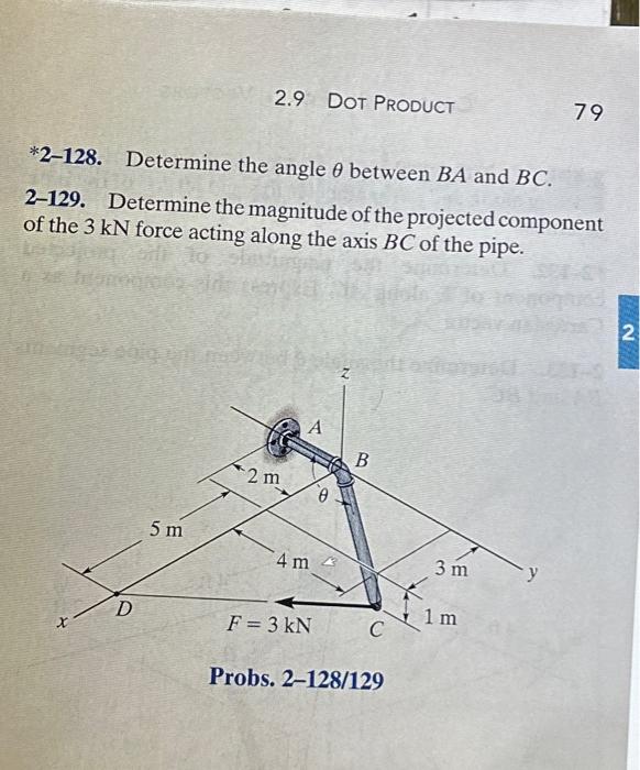 Solved *2-128. Determine the angle θ between BA and BC. | Chegg.com
