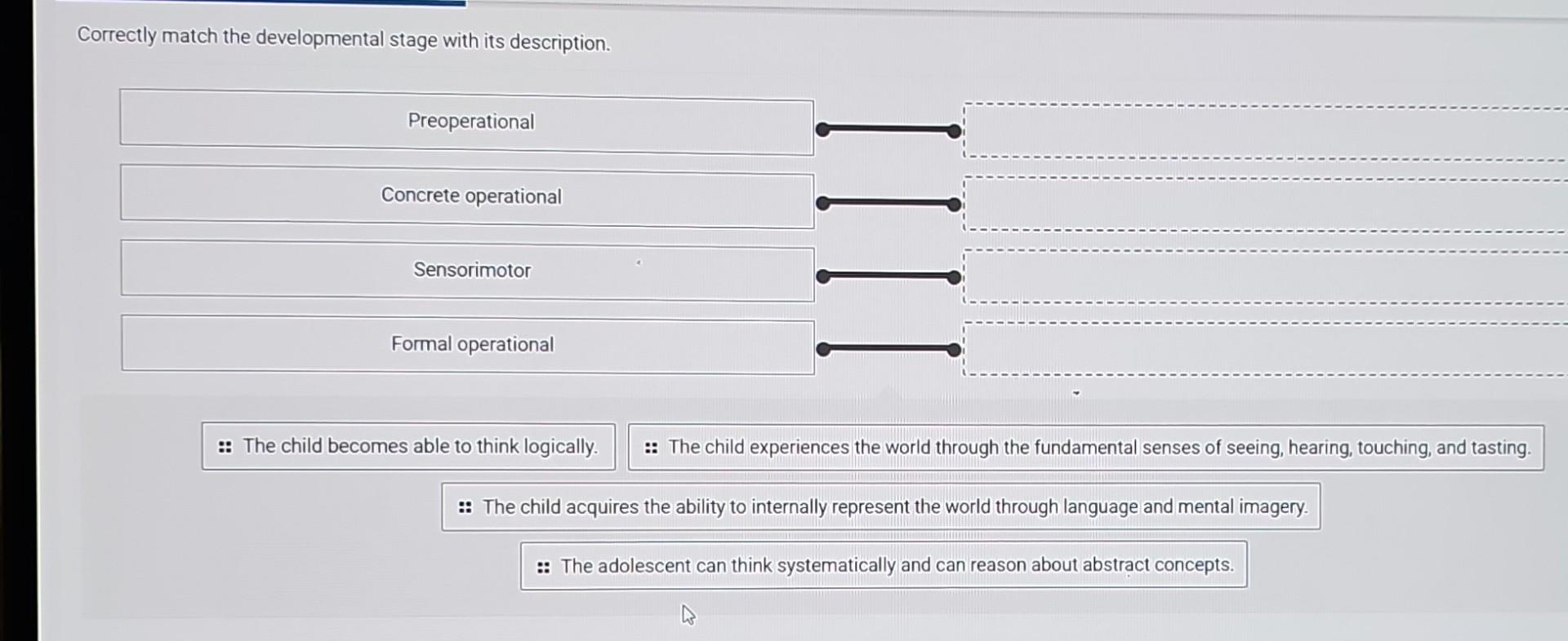 Solved Correctly match the developmental stage with its | Chegg.com