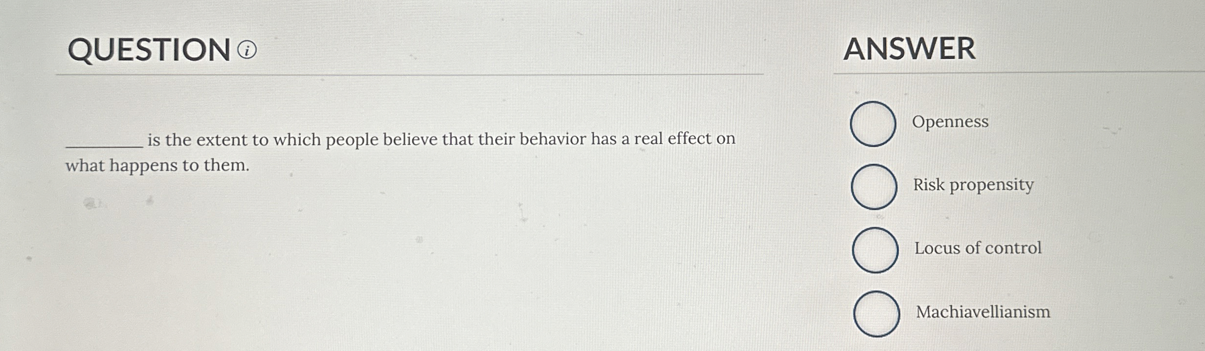 Solved QUESTION (2)ANSWERis the extent to which people | Chegg.com