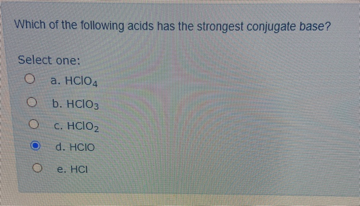 Solved Which of the following acids has the strongest | Chegg.com