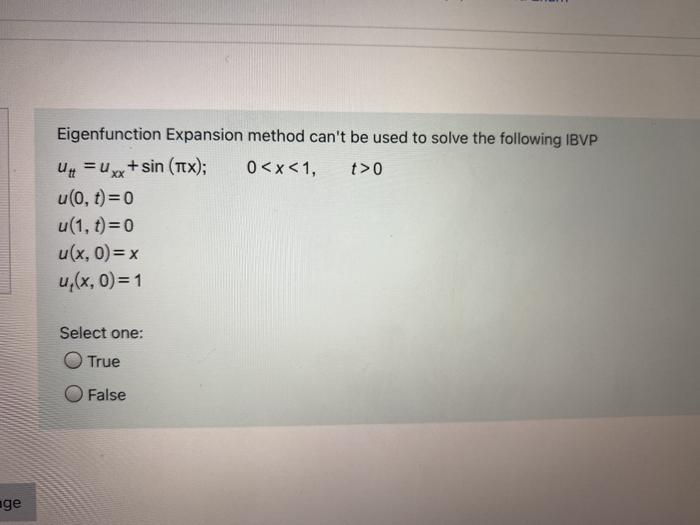 Solved Eigenfunction Expansion Method Can't Be Used To Solve | Chegg.com