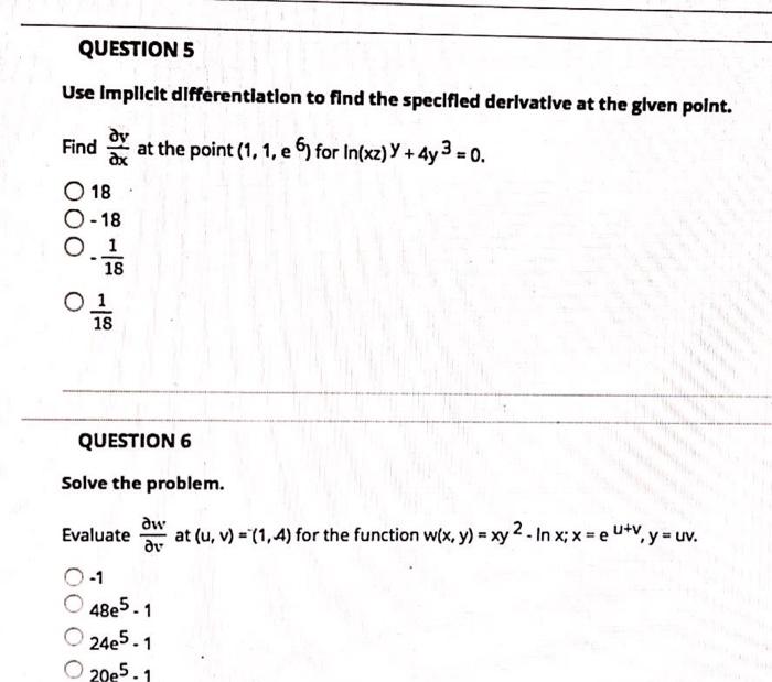 Solved QUESTION 5 Use Implicit differentiation to find the | Chegg.com