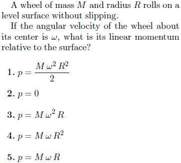 Solved A wheel of mass M and radius R rolls on a level | Chegg.com