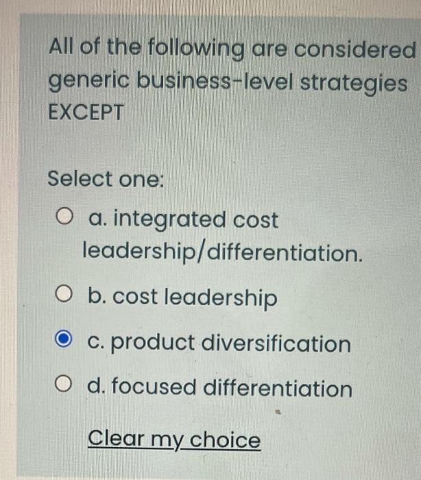 Solved All of the following are considered generic