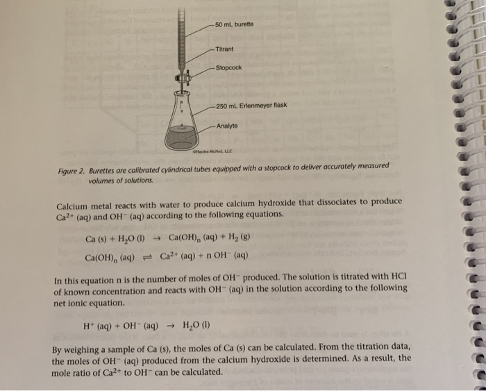 Solved 50 ml burette Titrant Stopcock 250 mL Erlenmeyer