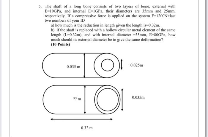 Solved 5. The shaft of a long bone consists of two layers of | Chegg.com