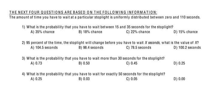 Solved THE NEXT FOUR QUESTIONS ARE BASED ON THE FOLLOWING | Chegg.com