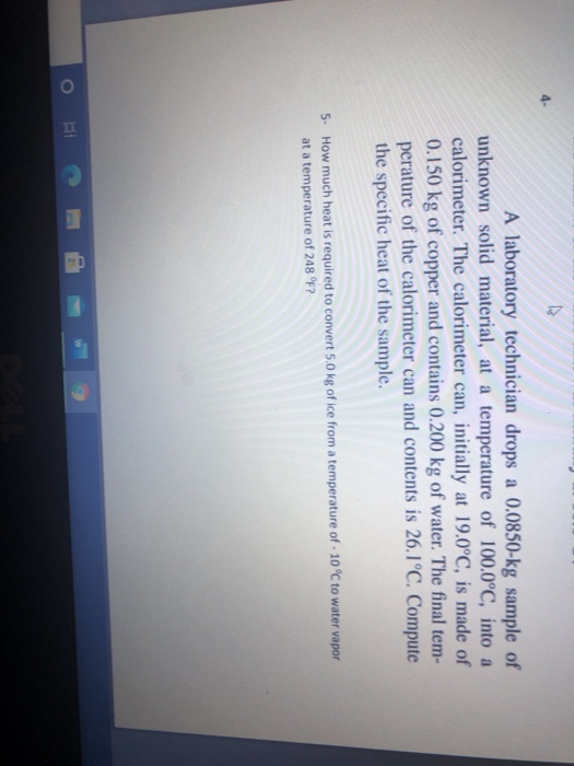 A laboratory technician drops a 0.0850kg sample of