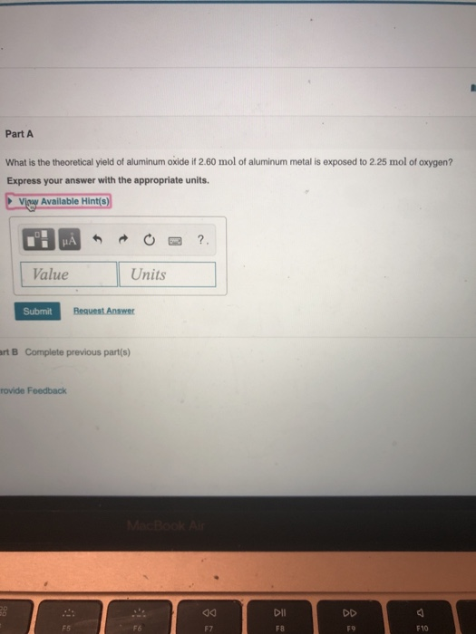 Solved Part A What is the theoretical yield of aluminum