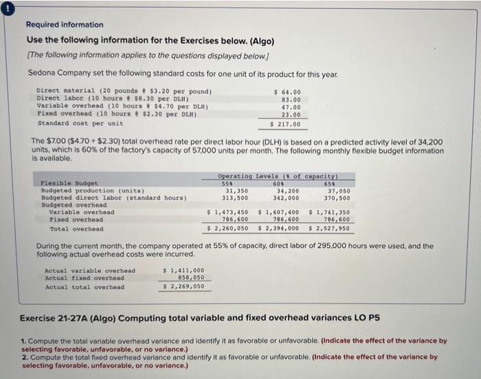 Solved Required information Use the following information | Chegg.com