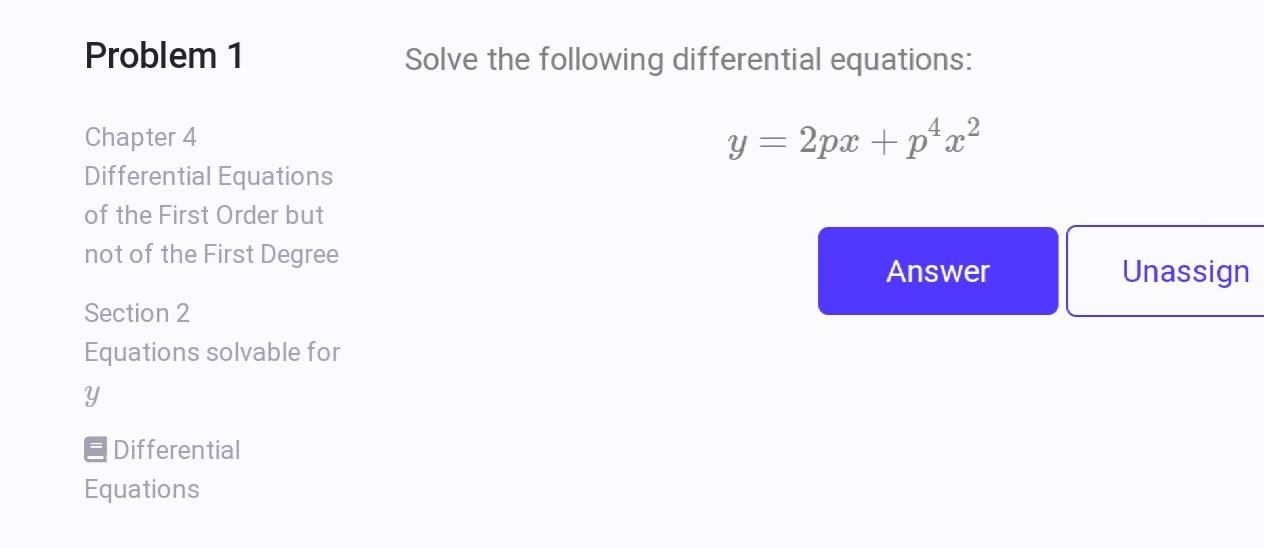 Solved Problem 1 Solve The Following Differential Equations