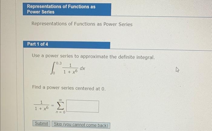 representations of functions as power series