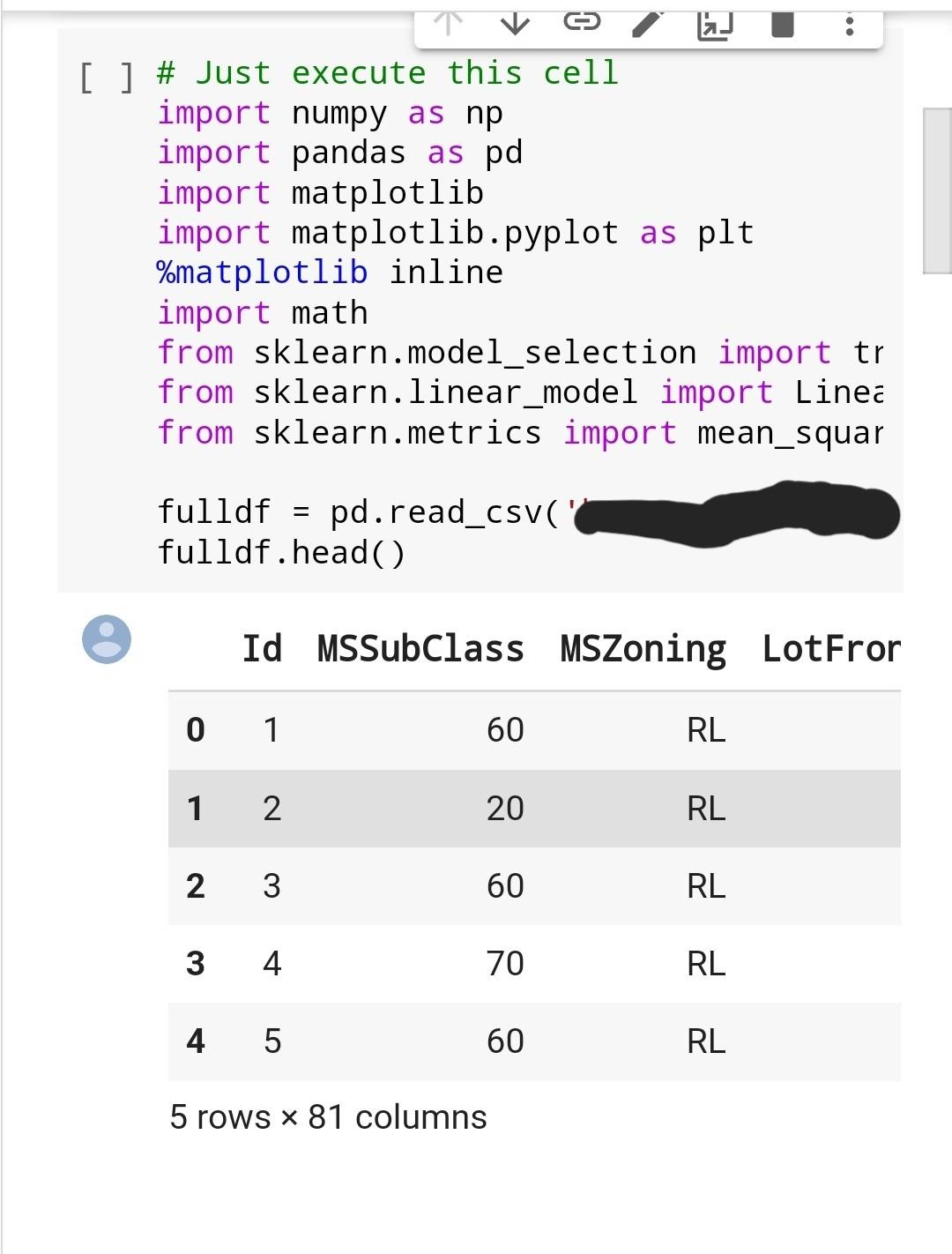 Just execute this cell import numpy as np | Chegg.com