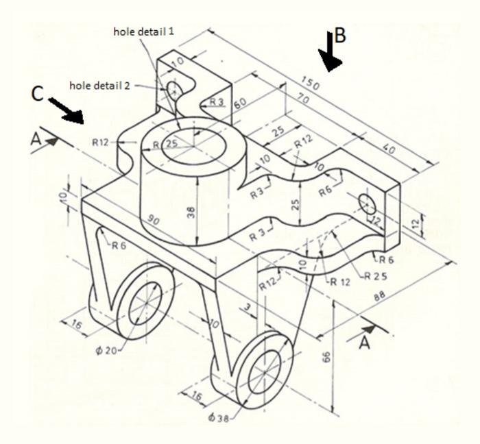 Solved Assignment: -Dimensioning and Sectional Views Draw | Chegg.com