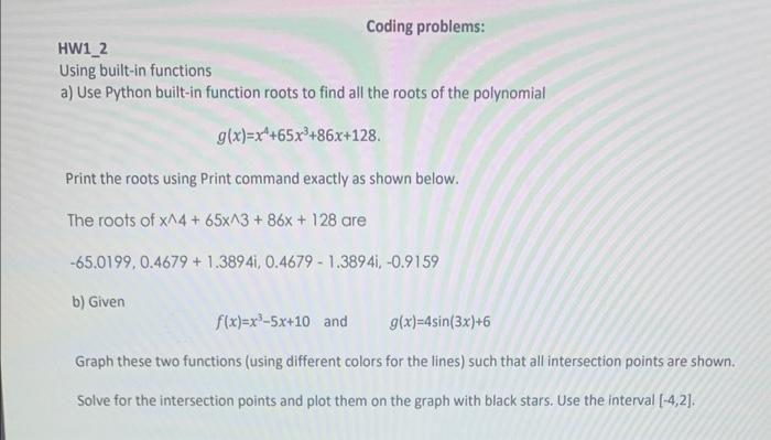 Solved HW1_2 Using built-in functions a) Use Python built-in | Chegg.com