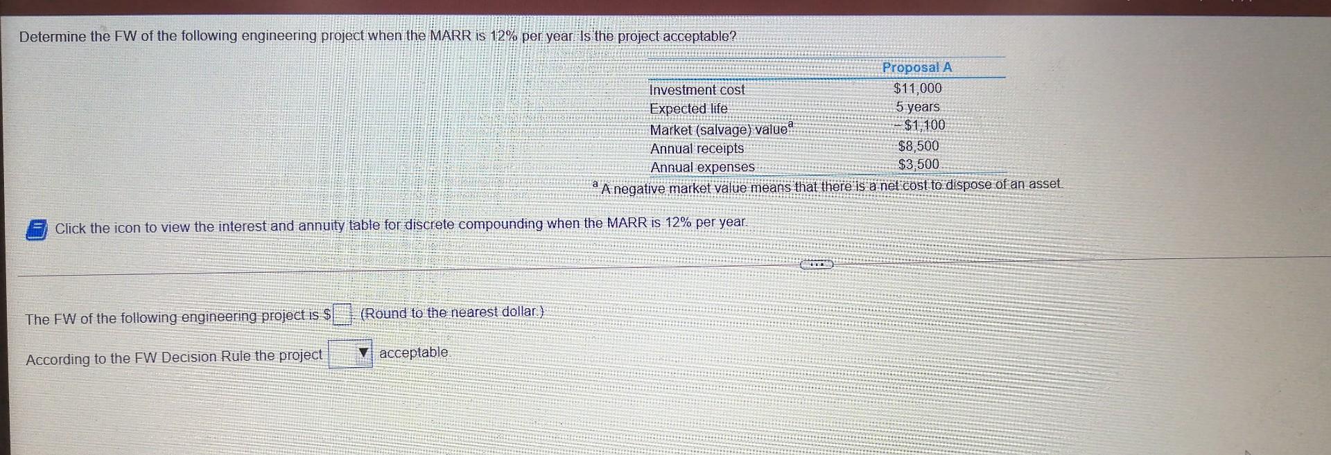 Solved Determine The FW Of The Following Engineering Project Chegg