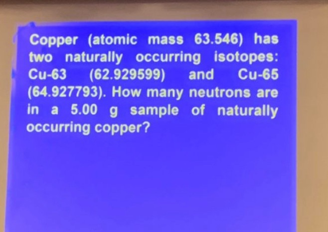 atomic mass of copper atomic mass of copper