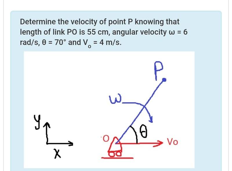 Solved Determine the velocity of point P knowing that length | Chegg.com