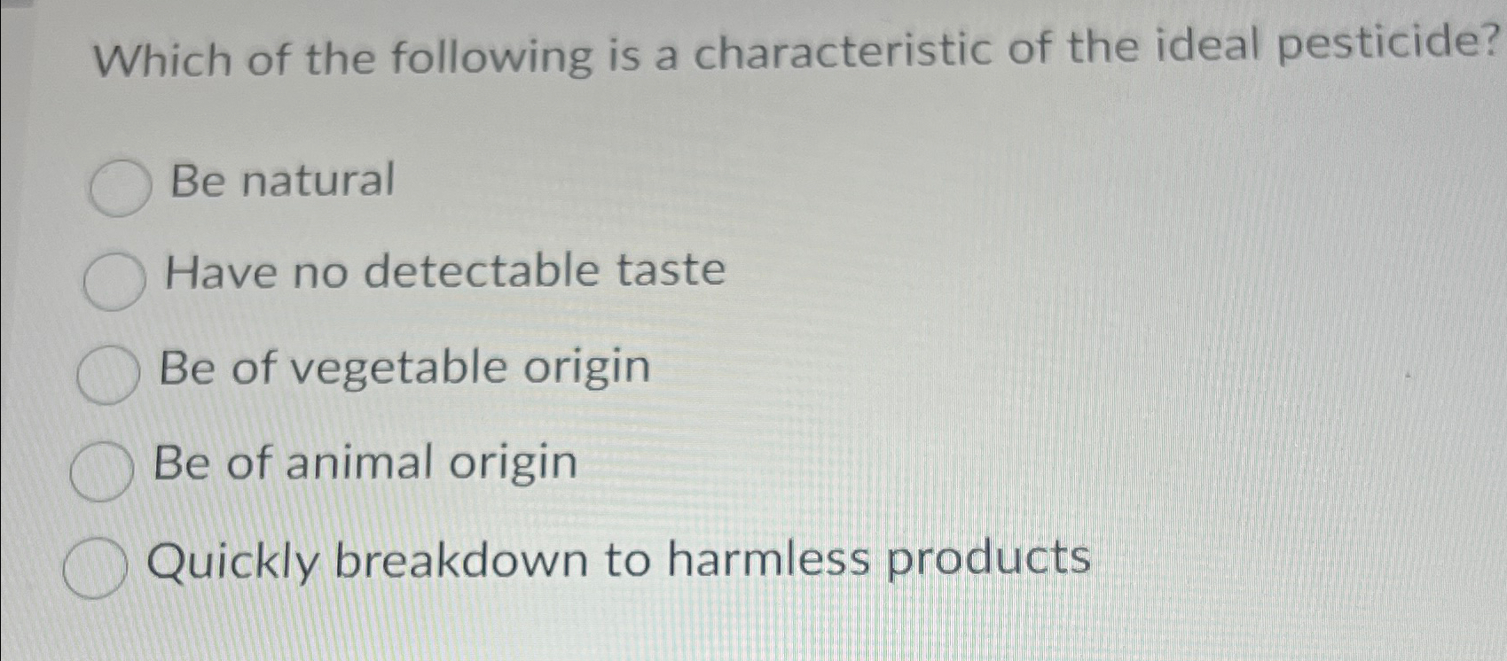 Solved Which of the following is a characteristic of the | Chegg.com