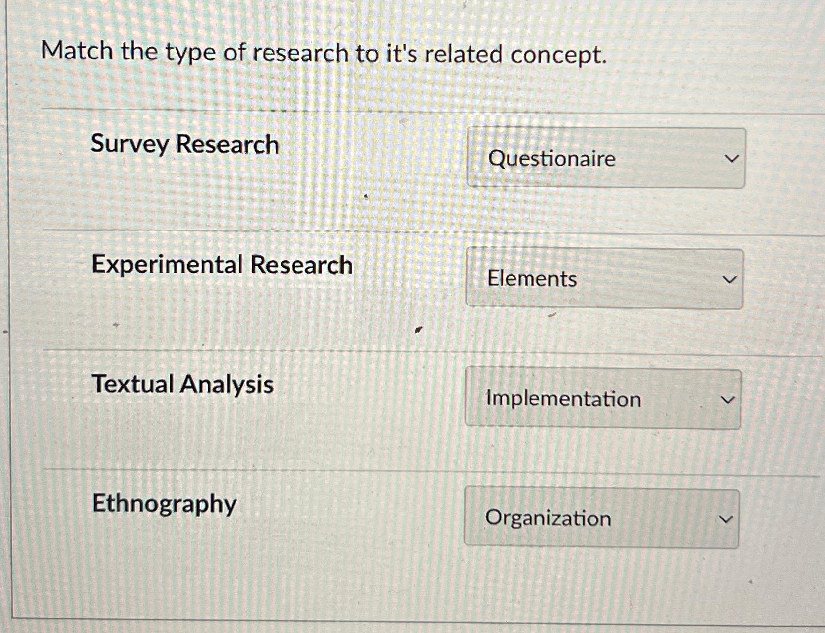 Solved Match the type of research to it's related | Chegg.com