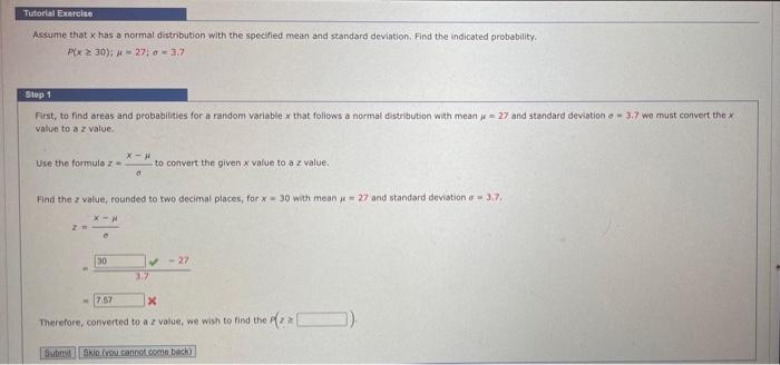 Solved Assume that x has a normal distribution with the | Chegg.com