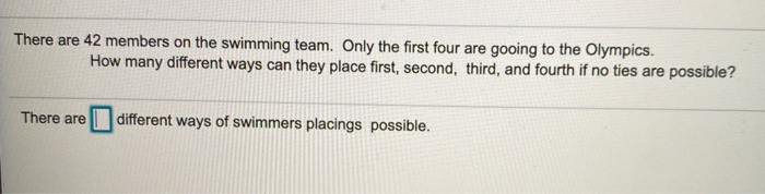 Solved There Are 42 Members On The Swimming Team Only The Chegg Solved There Are 42 Members On The Swimming Team Only The Chegg