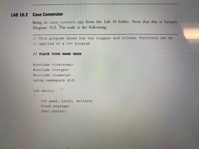 Solved B 10.2 Case Conversion Bring In Case_convert.cpp From | Chegg.com