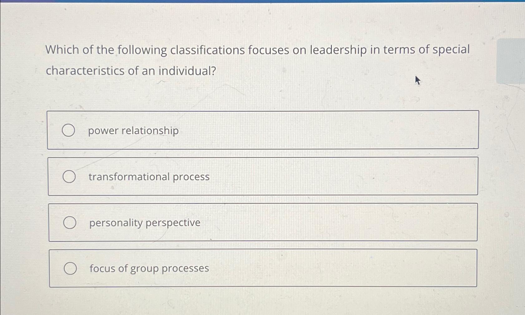 Solved Which Of The Following Classifications Focuses On | Chegg.com