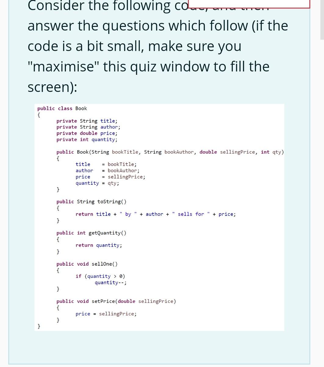 Solved Q1-G. [1 mark] Write a code statement which would | Chegg.com
