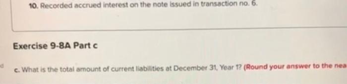 Solved Required information Exercise 9-8A Current | Chegg.com