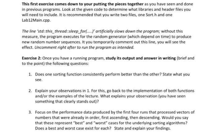 Solved Exercise 1: Implement a program that will allow you | Chegg.com