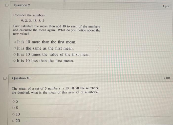 Solved D Question 9 1 pts Consider the numbers: 9.2, 3, 15. | Chegg.com