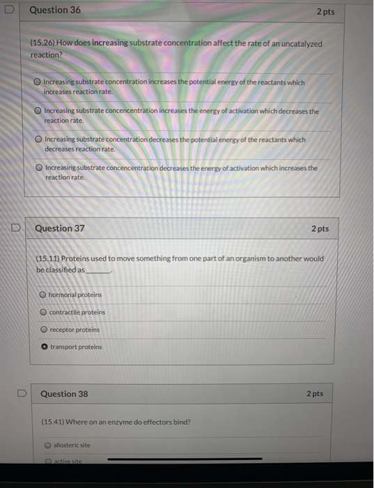 Solved Question 36 2 pts (15.26) How does increasing | Chegg.com