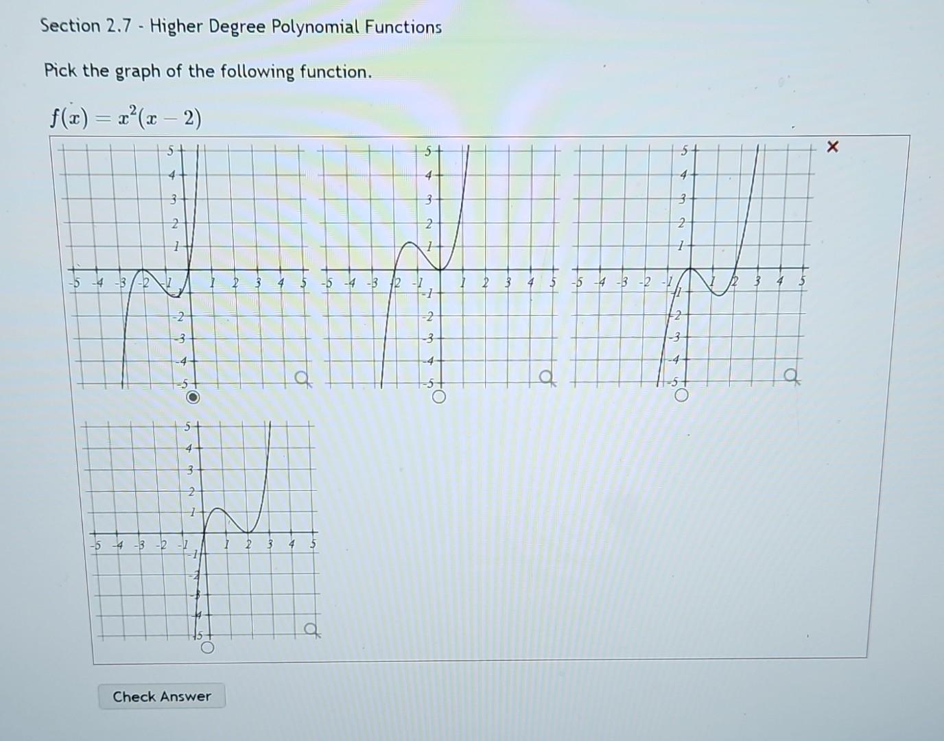 Higher Function Solved Section 2.7 - Higher Degree Polynomial Functions Pick | Chegg.com