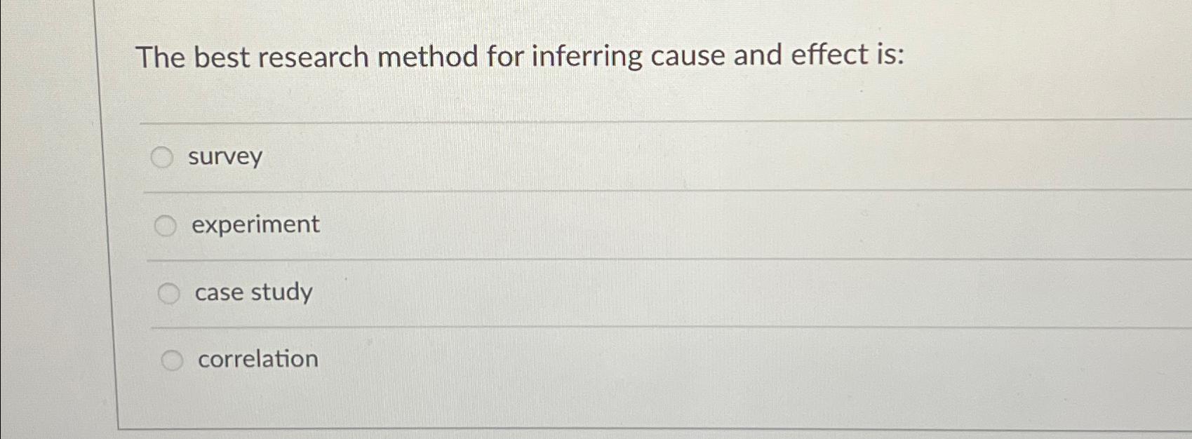 research method that cause and effect