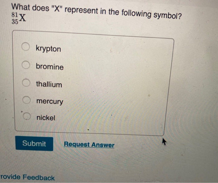 Solved What does "X" represent in the following symbol? 81 X