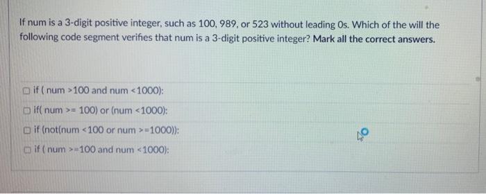 Solved *PYTHON* If num is a 3-digit positive integer, such | Chegg.com