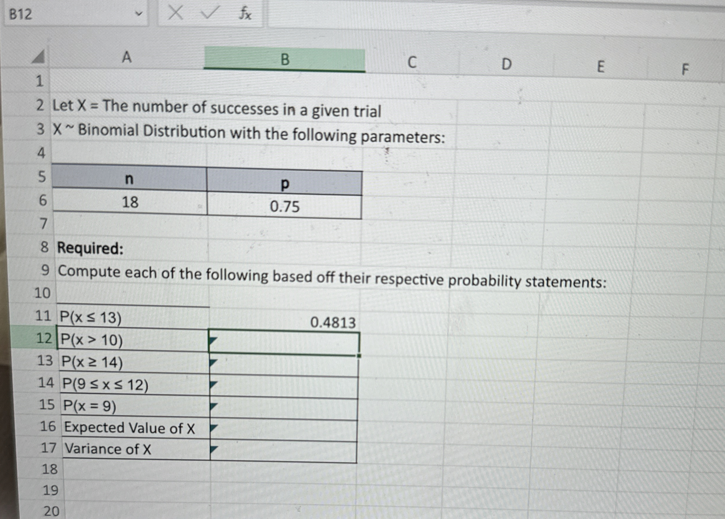 Solved How to solve in excel | Chegg.com