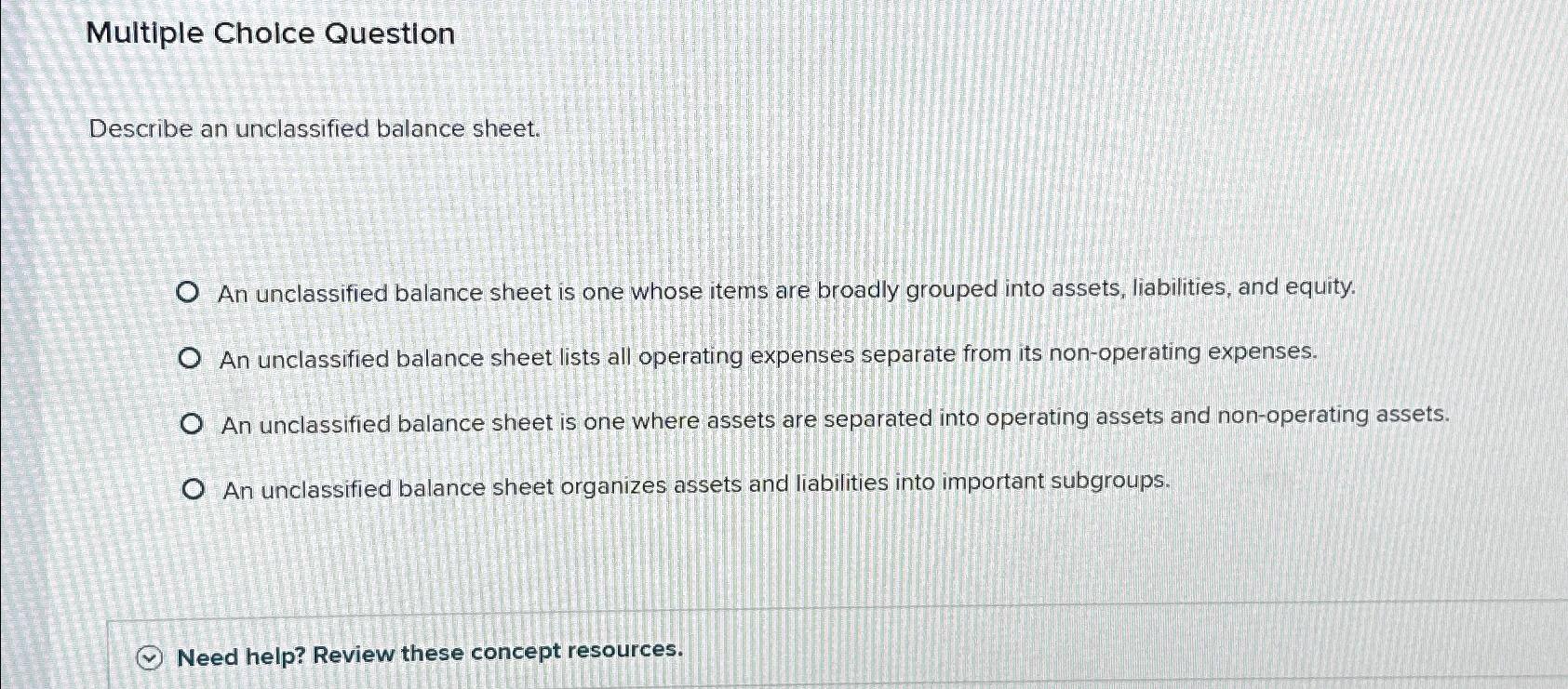 how are accounts receivable classified on the balance sheet multiple choice question