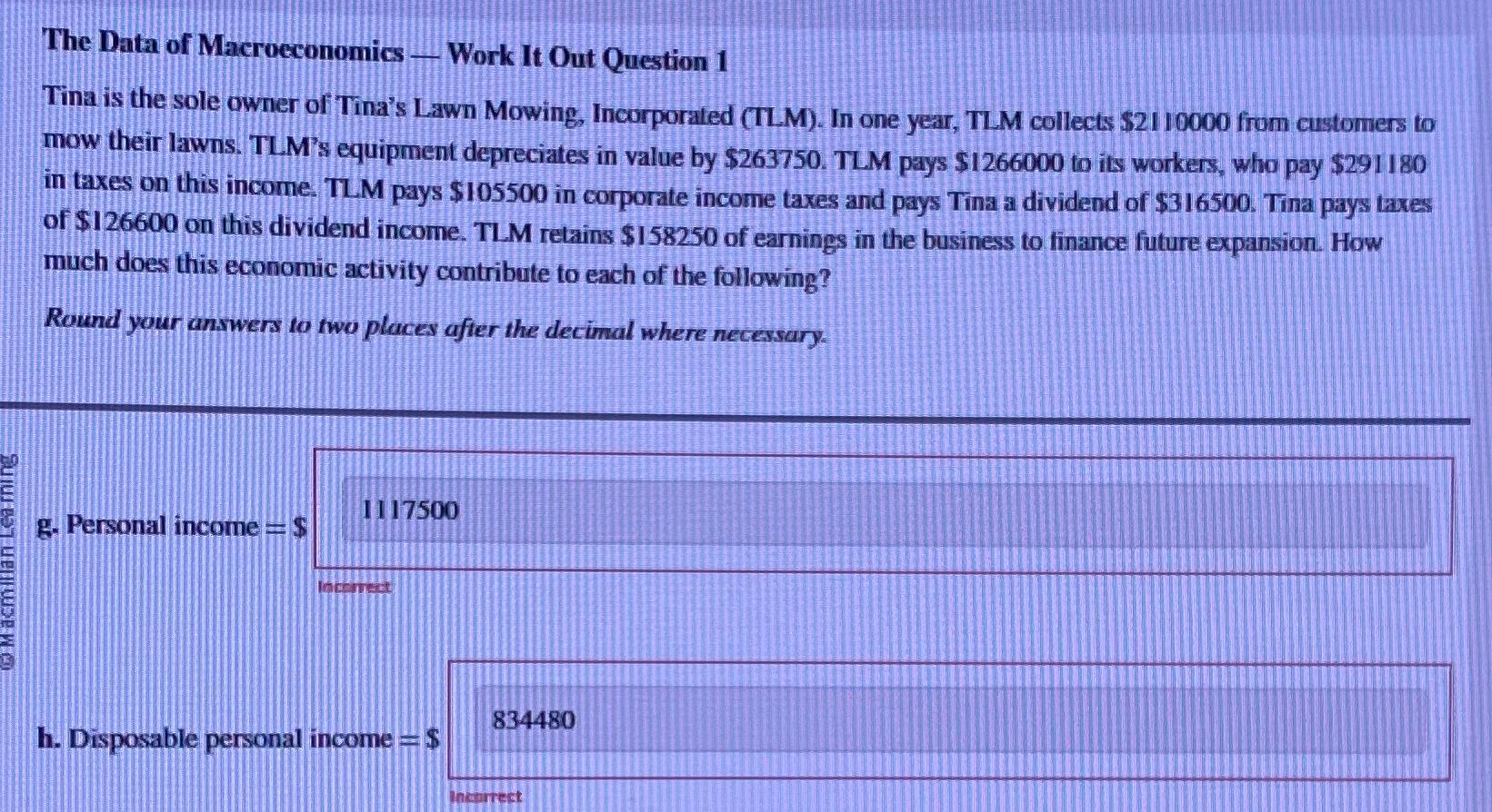 Solved The Data Of Macroeconomics - ﻿Work It Out Question | Chegg.com