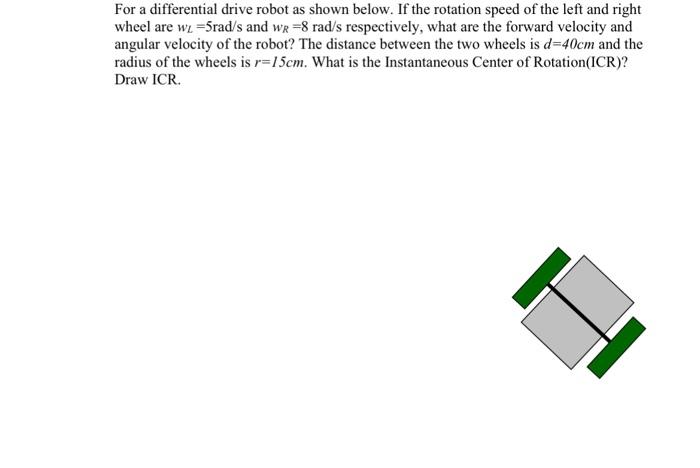 Solved For a differential drive robot as shown below. If the | Chegg.com