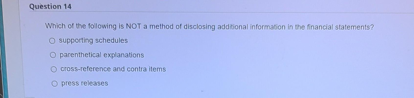 Solved Question 14 Which of the following is NOT a method of | Chegg.com